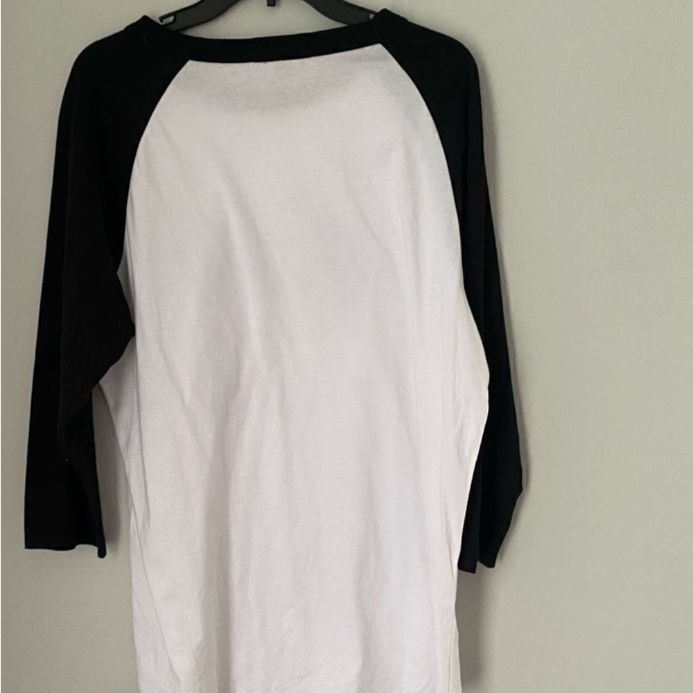 Black and White Long Sleeve Raglan Tee